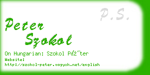 peter szokol business card